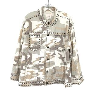 Cinq a Sept Chiara Camo Studded Jacket Medium Oversized